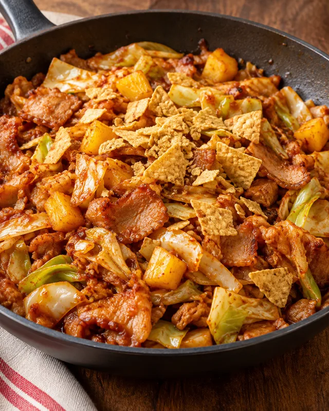 Monjayaki al pastor con piña
