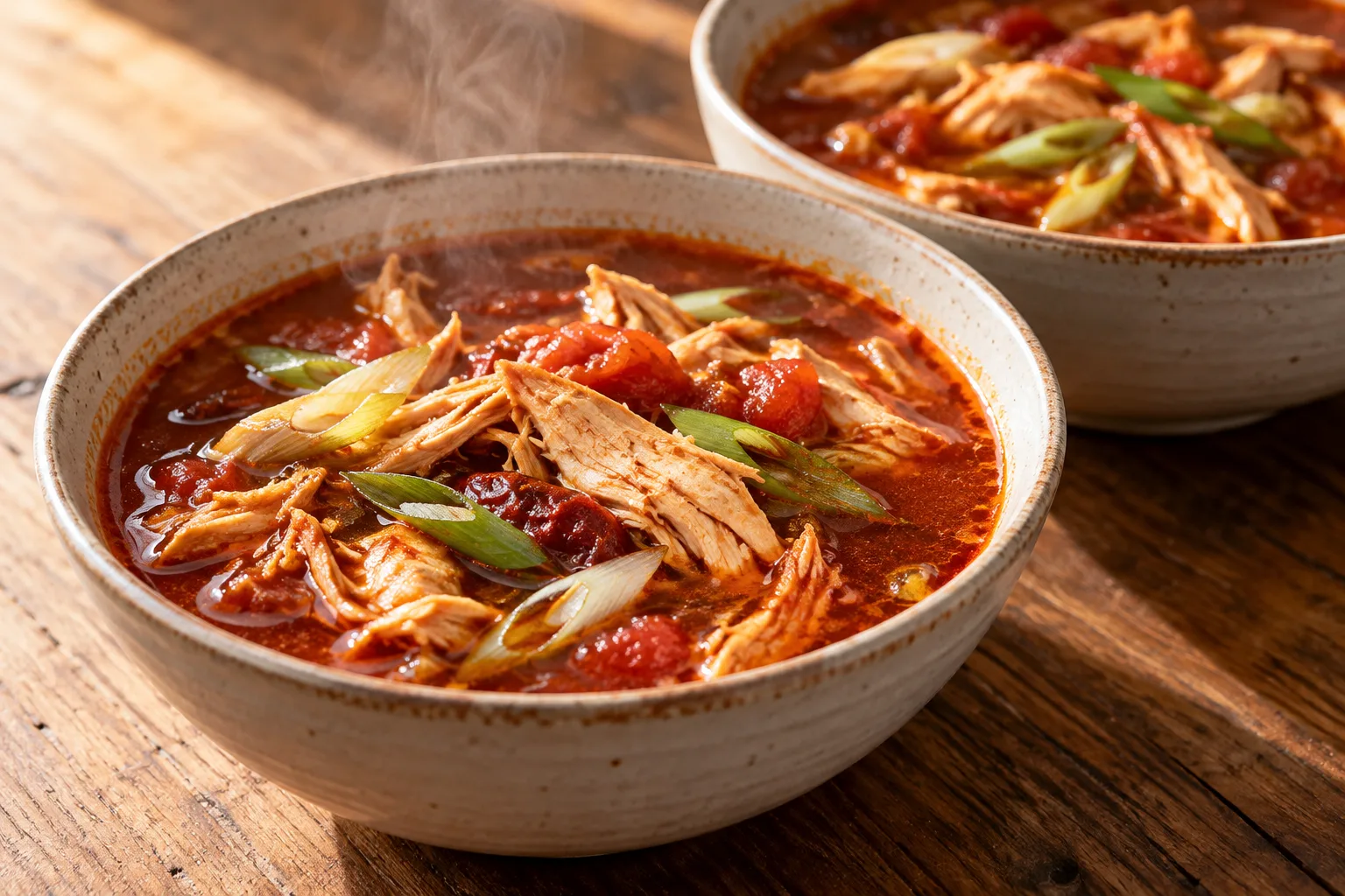 Caldo rápido de pollo con chipotle y soya