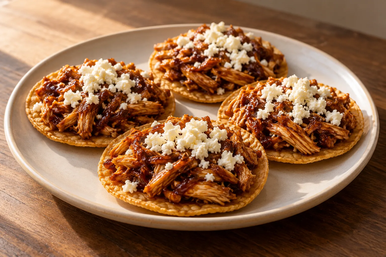 Tostadas de pollo glaseado con salsa de soya