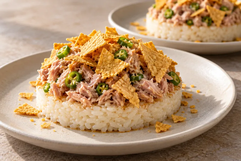 Battera de atún al limón con tostada crujiente